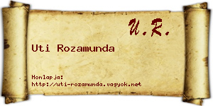 Uti Rozamunda névjegykártya
